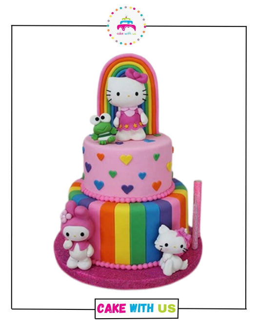 Hello Kitty Rainbow Cake